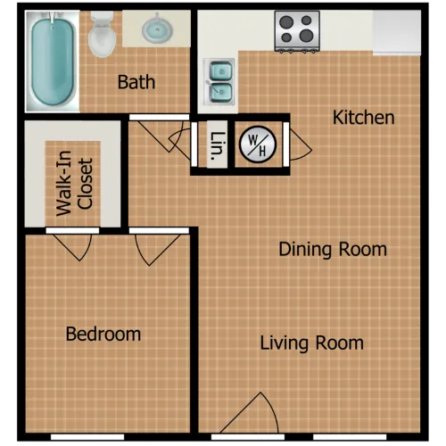 Tigua Village Apartments El Paso floor plan 2