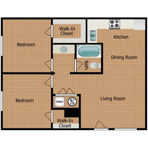 Tigua Village Apartments El Paso floor plan 4