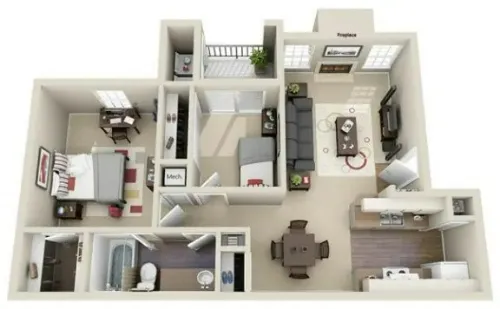 Westchase Apartments San Antonio FloorpLan 3