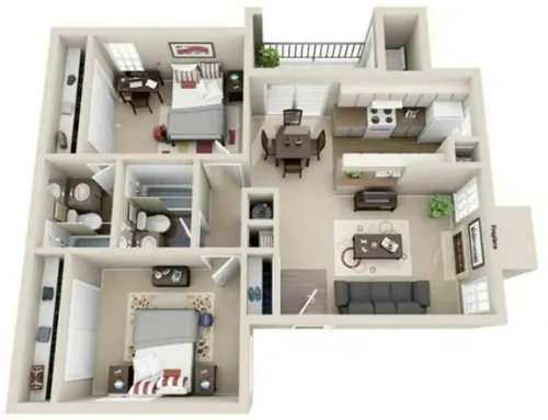 Westchase Apartments San Antonio FloorpLan 4