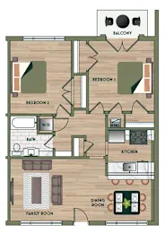 the PARKER on E. Mulberry San Antonio Floorplan 5