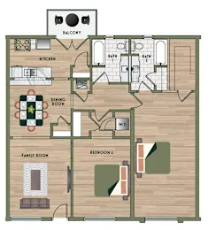 the PARKER on E. Mulberry San Antonio Floorplan 6