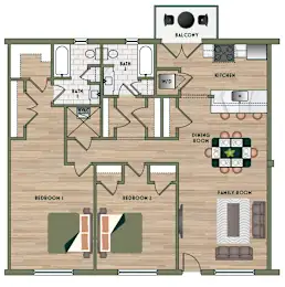the PARKER on E. Mulberry San Antonio Floorplan 7
