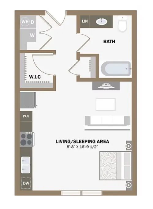 100 Labor Downtown Apartments San Antonio FloorPlan 1
