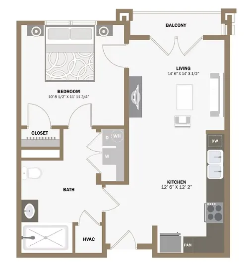 100 Labor Downtown Apartments San Antonio FloorPlan 16