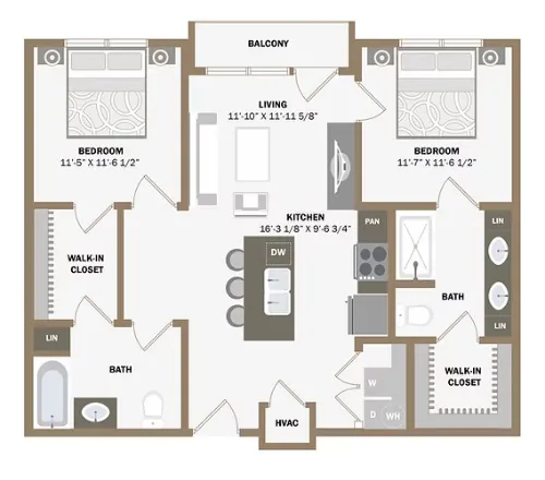 100 Labor Downtown Apartments San Antonio FloorPlan 19