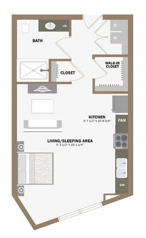 100 Labor Downtown Apartments San Antonio FloorPlan 2