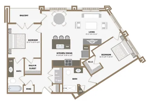 100 Labor Downtown Apartments San Antonio FloorPlan 22