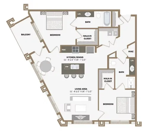100 Labor Downtown Apartments San Antonio FloorPlan 24