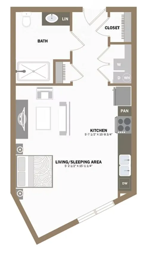100 Labor Downtown Apartments San Antonio FloorPlan 3