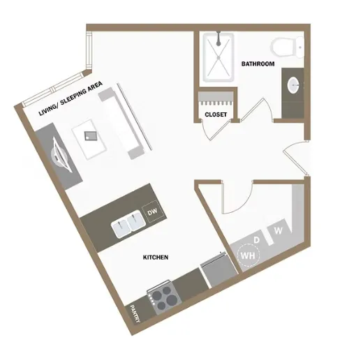 100 Labor Downtown Apartments San Antonio FloorPlan 5
