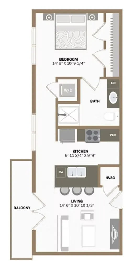 100 Labor Downtown Apartments San Antonio FloorPlan 6