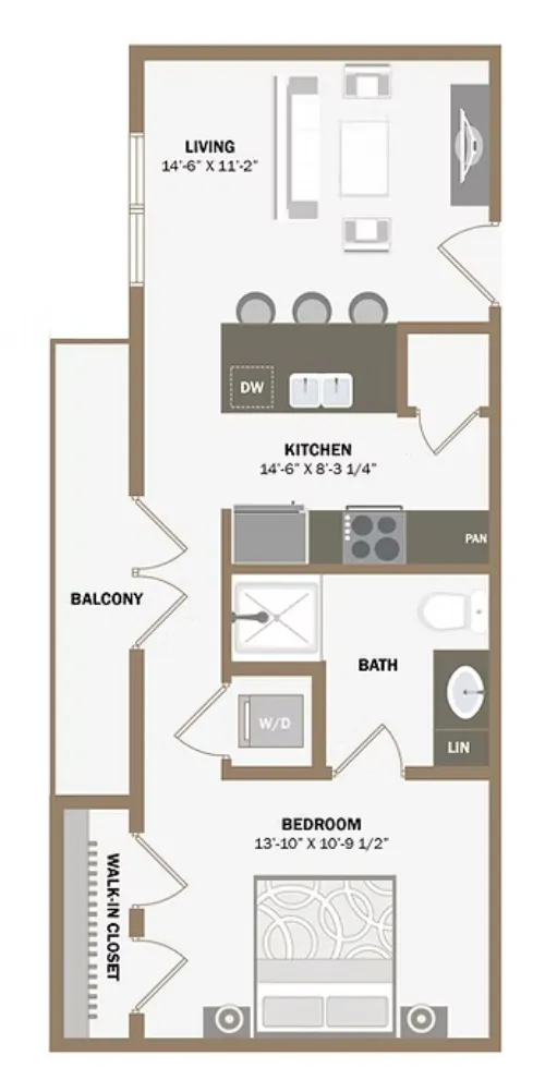 100 Labor Downtown Apartments San Antonio FloorPlan 7