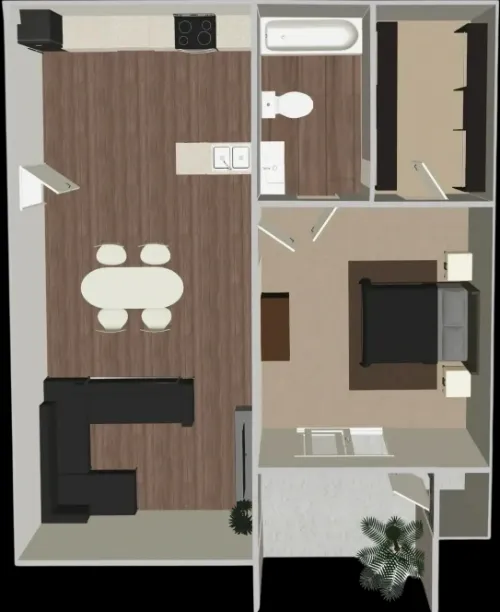 5 Fifty Apartments San Antonio FloorPlan 1