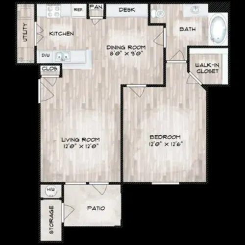 Artisan at Mission Creek Apartments San Antonio FloorPlan 1