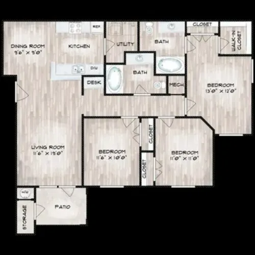 Artisan at Mission Creek Apartments San Antonio FloorPlan 3