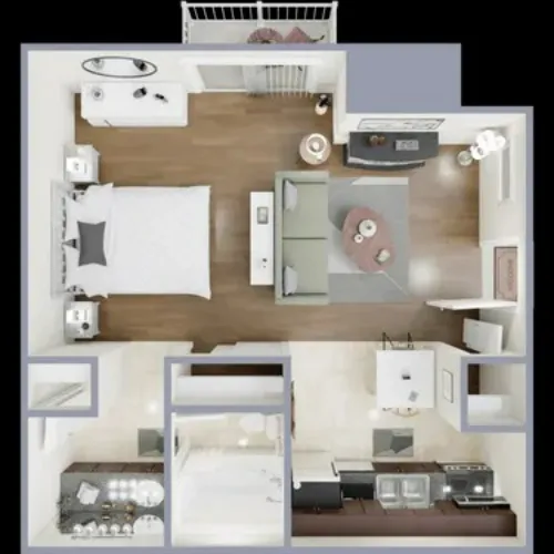 Aurora Flats Lubbock FloorPlan 1