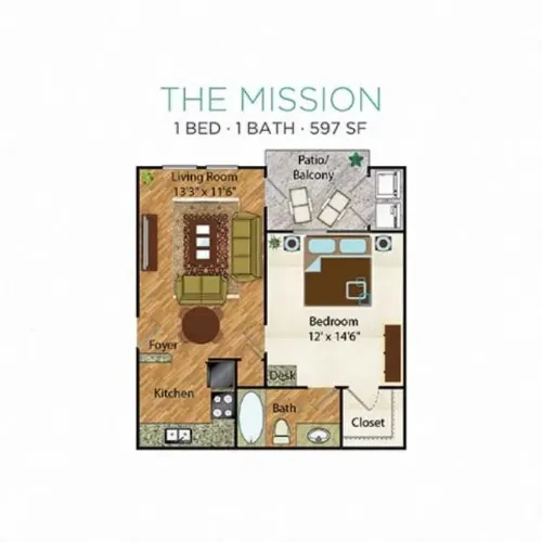 Azul Apartment Homes San Antonio Floorplan 1