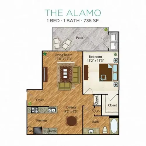 Azul Apartment Homes San Antonio Floorplan 2