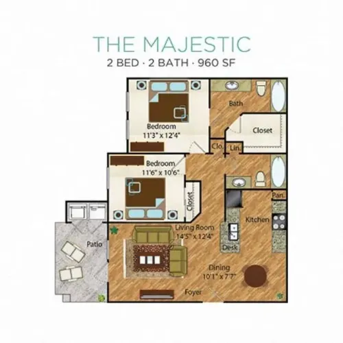 Azul Apartment Homes San Antonio Floorplan 3