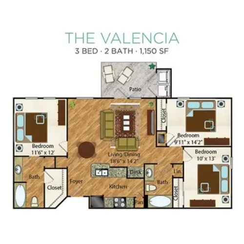Azul Apartment Homes San Antonio Floorplan 4