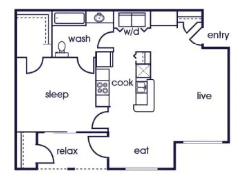 Bonito Parque Apartments San Antonio FloorPlan 1