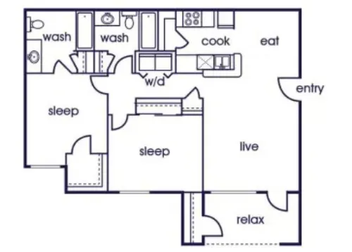 Bonito Parque Apartments San Antonio FloorPlan 2