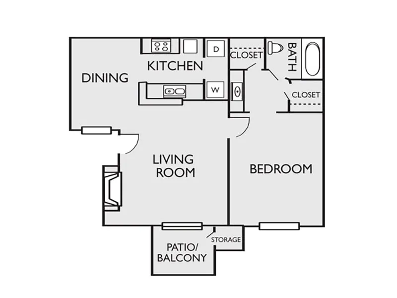 Cabrillo Apartgment San Antonio FoorPlan 3