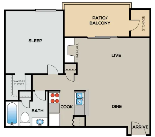 City Crest Apartments San Antonio Floorplan 4