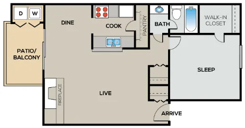 City Crest Apartments San Antonio Floorplan 5