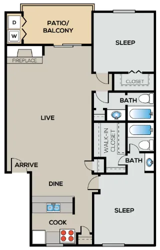 City Crest Apartments San Antonio Floorplan 7