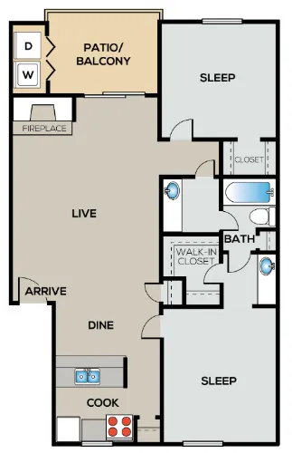 City Crest Apartments San Antonio Floorplan 8