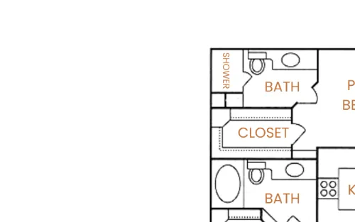 Colonnade Apartments San Antonio Floorplan 6