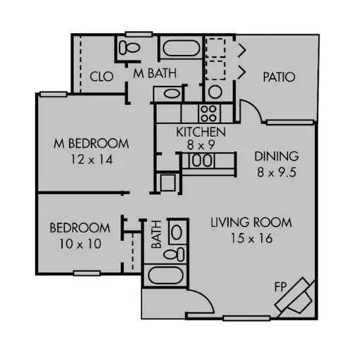 Country View Apartments Boerne FloorPlan 1