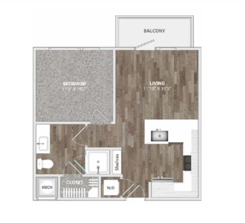 Culebra Commons Apartment San Antonio Floorplan 1