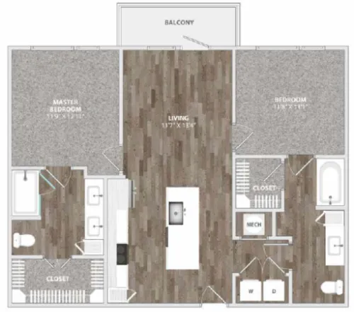 Culebra Commons Apartment San Antonio Floorplan 7