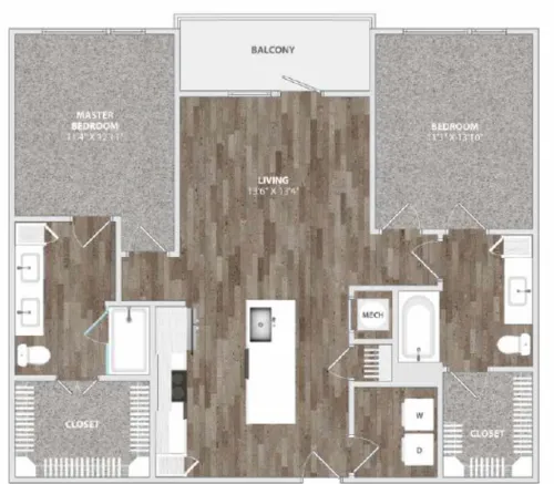 Culebra Commons Apartment San Antonio Floorplan 8