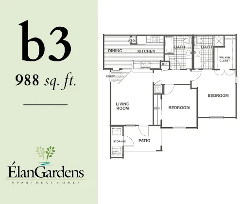 Elan Gardens Apartments San Antonio Floorplan 6