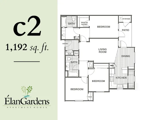 Elan Gardens Apartments San Antonio Floorplan 8
