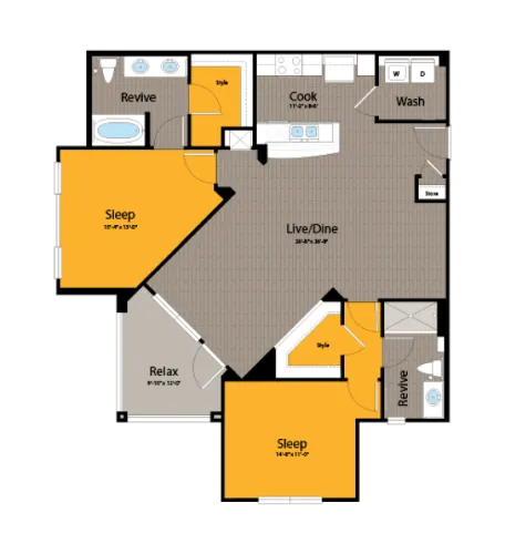 Firewheel Apartment San Antonio Floorplan 13