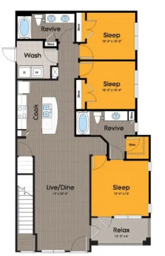 Firewheel Apartment San Antonio Floorplan 14