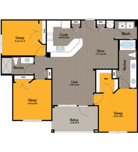 Firewheel Apartment San Antonio Floorplan 15