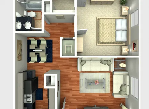 Forest Oaks Apartment San Antonio Floorplan 1