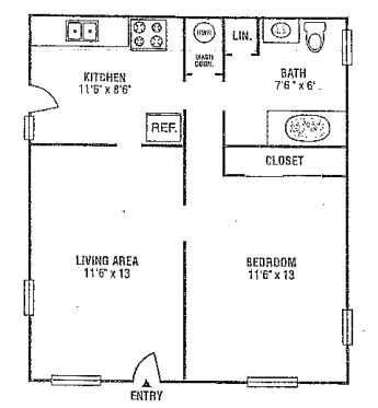 Highland Hills Apartment San Antonio Floorplan 1