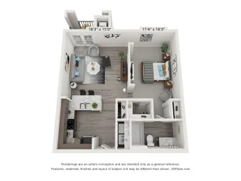 Inn at Westover Hills 55+ San Antonio Floorplan 1