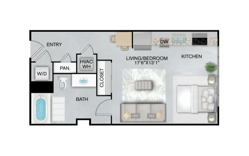Inspire Downtown San Antonio Floorplan 1