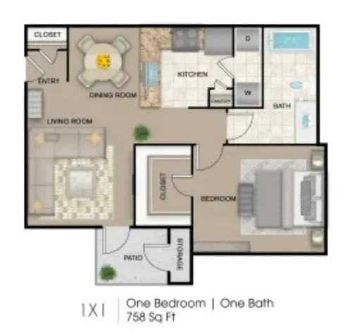 Marshall Meadows Apartment Homes San Antonio FloorPlan 1