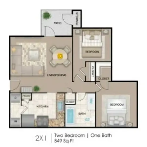 Marshall Meadows Apartment Homes San Antonio FloorPlan 2