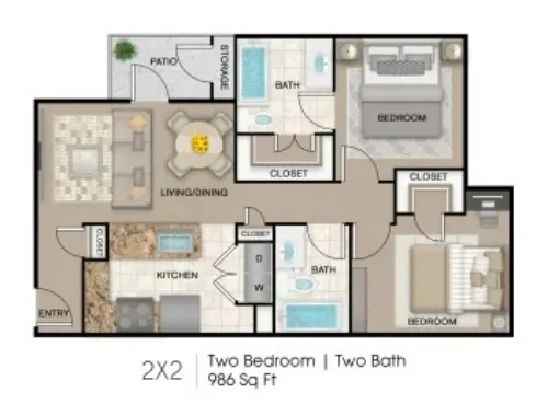 Marshall Meadows Apartment Homes San Antonio FloorPlan 3