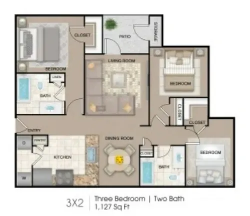 Marshall Meadows Apartment Homes San Antonio FloorPlan 4